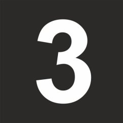 Šablona číslice "3" vodorovné značení Šablona číslice "3" vodorovné značení