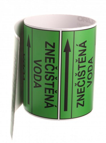 Páska na značení potrubí Signus M25 - ZNEČIŠTĚNÁ VODA