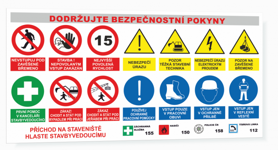 Bezpečnostní tabule na stavbu (banner)- Areál stavby
