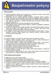 Bezpečnostní pokyny pro obsluhu rovnačky (tváření)