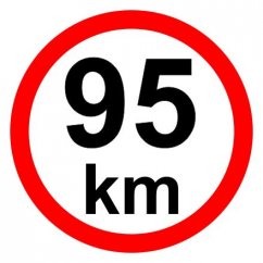 Speed limit - 95 km / h retroreflective