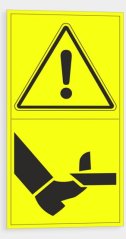 Warning - Danger of the foot being cut off from the front