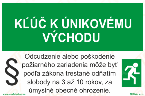 Bezpečnostná tabuľka - Kľúč k hasiacim prostriedkom - hasiacim prístrojom