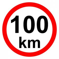 Speed limit - 100 km / h retroreflective