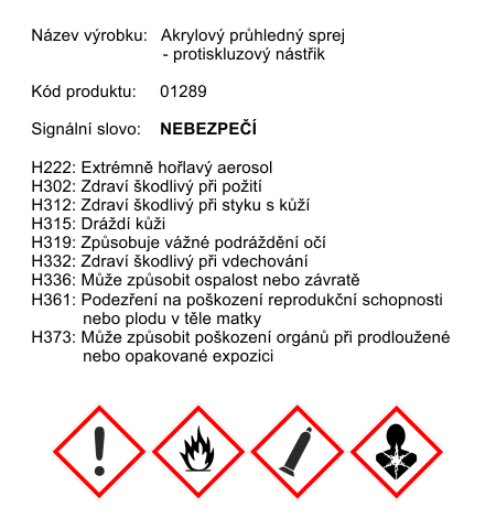 Akrylový průhledný sprej - protiskluzový nástřik