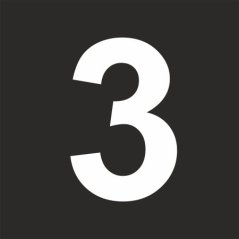 Šablona číslice "3" vodorovné značení