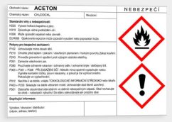 ACETON štítek CLP (GHS)
