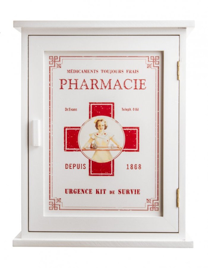 Drevená nástenná lekárnička PHARMACIE