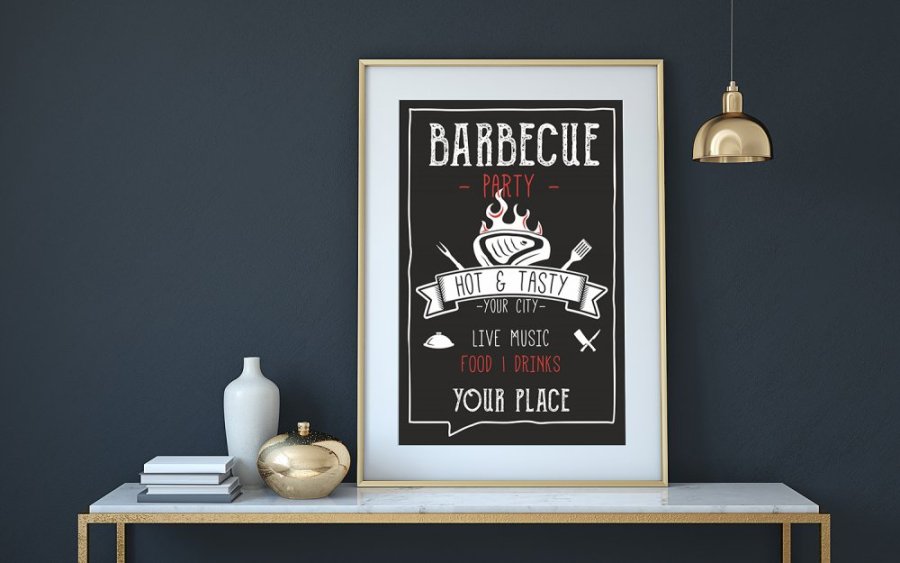 Obrázok svietiaci v tme - Motív BARBECUE
