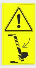 Warning - Secure part of the machine against unintentional lowering