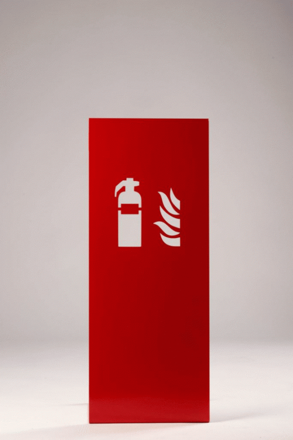 Nástenný dizajnový kryt na hasiaci prístroj