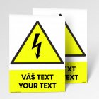 Warning signs and stickers with your own text