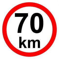 Speed limit - 70 km / h retroreflective