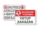 Zákazové textové tabuľky