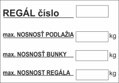 Označenie regálu č 2