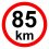 Speed limit - 85 km / h retroreflective