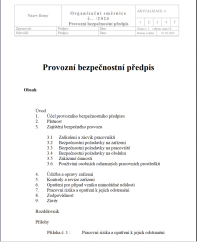 Provozní bezpečnostní předpis -Sklady - místní provozní bezpečnostní předpis skladu