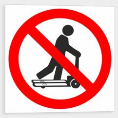 Prohibition to drive on a pallet truck - symbol
