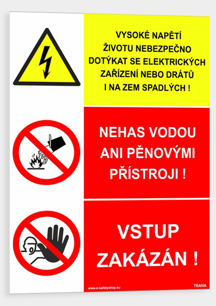 VYSOKÉ NAPĚTÍ Životu nebezpečno dotýkat se elektrických zařízení nebo drátů i na zem spadlých