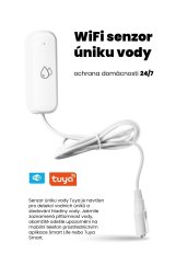WiFi senzor úniku vody Tuya – detektor hladiny vody, alarm proti záplavám, dálkové ovládání přes aplikaci
