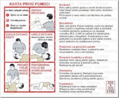 Karta první pomoci tabulka s pokyny ČESKO