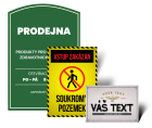 Štíty a cedule na budovu a pozemek
