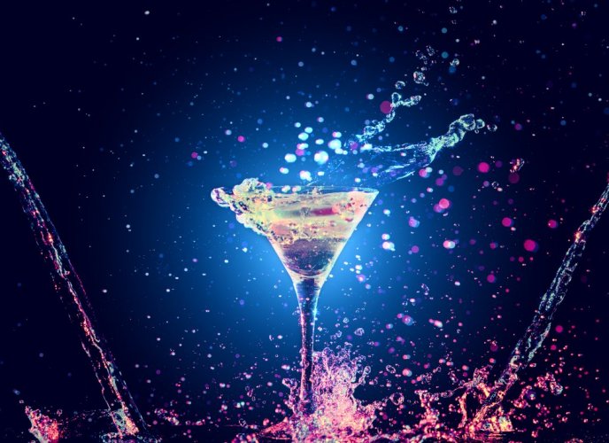 Obrázek svítící ve tmě - Motiv Cocktail splash