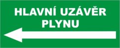 Hlavní uzávěr plynu vlevo