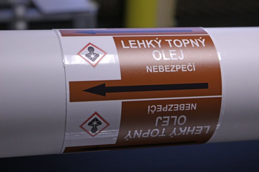 Páska na značení potrubí Signus M25 - LEHKÝ TOPNÝ OLEJ