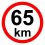 Speed limit - 65 km / h retroreflective