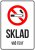 Cedulka s Vaším vlastným textom "SKLAD - Zákaz kouření 1"
