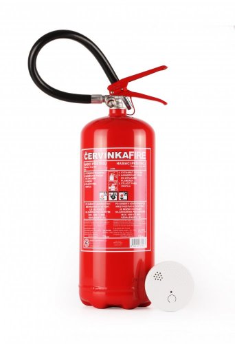 Building approval set: PA6 powder fire extinguisher BB 34A/233B/C 6 kg + smoke detector F4
