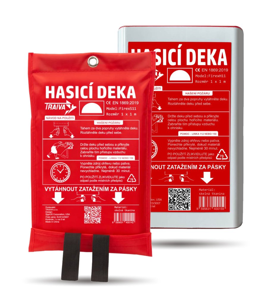 Hasící deky - Verze - Hasící deka Signus H11, 1 x 1 m - balení 10 ks, Kód: 27541