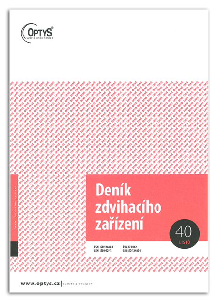 Deník zdvihacího zařízení A4