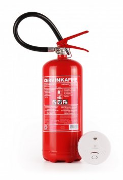 Building approval set: PA6 powder fire extinguisher BB 34A/233B/C 6 kg + detector X-SenseSD13 (SD11)