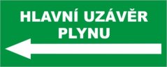 Hlavní uzávěr plynu vlevo