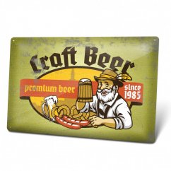 Plechová cedulka "Craft beer 1985"
