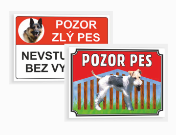 Tabulky na plot Pozor pes