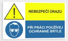 Nebezpečí úrazu  Při práci používej ochranné brýle
