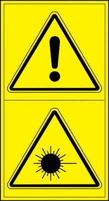 Warning - danger of laser radiation
