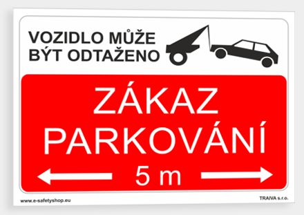 Zákaz parkování Vzor 2