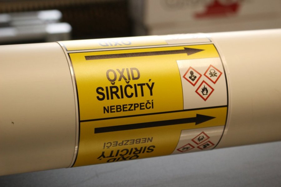 Páska na značení potrubí Signus M25 - OXID SIŘIČITÝ