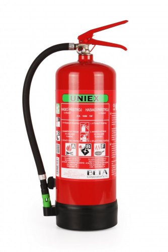 UNIEX Penový hasiaci prístroj F6 BETA WLi - 6L, na hasenie lítiových batérií