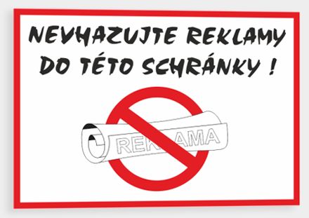 Nevhazujte reklamy do této schránky