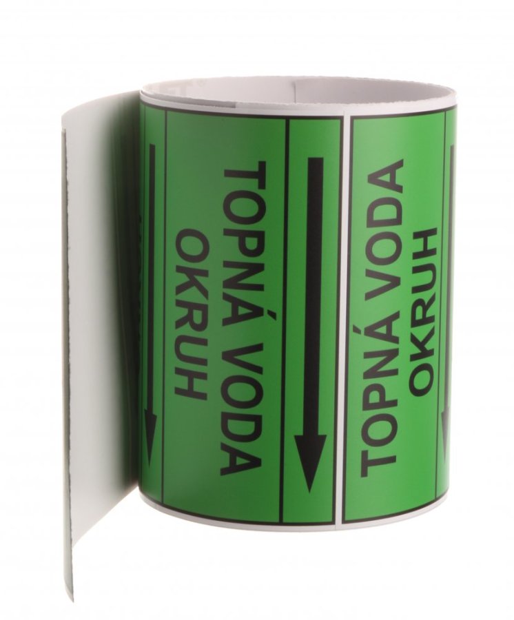 Páska na značení potrubí Signus M25 - TOPNÁ VODA OKRUH