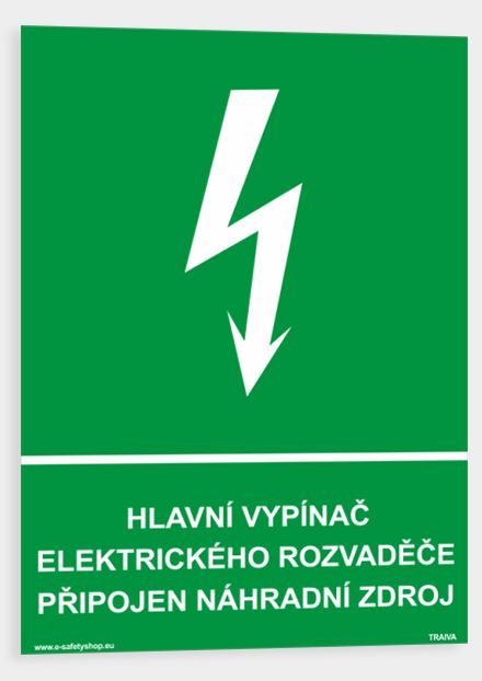 Hlavní vyp. el. rozvaděče připojen náhradní zdroj