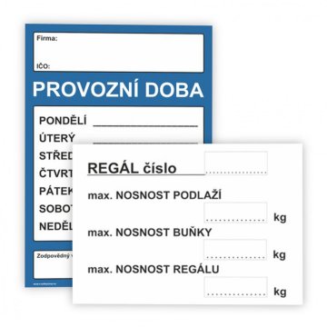 Sklady, místnosti, informace v budově - Skladem
