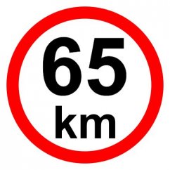 Speed limit - 65 km / h retroreflective