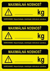 Maximálna nosnosť – univerzálna, 3 ks na hárku