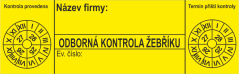 Kontrola žebříku - štítek z vyznačením data